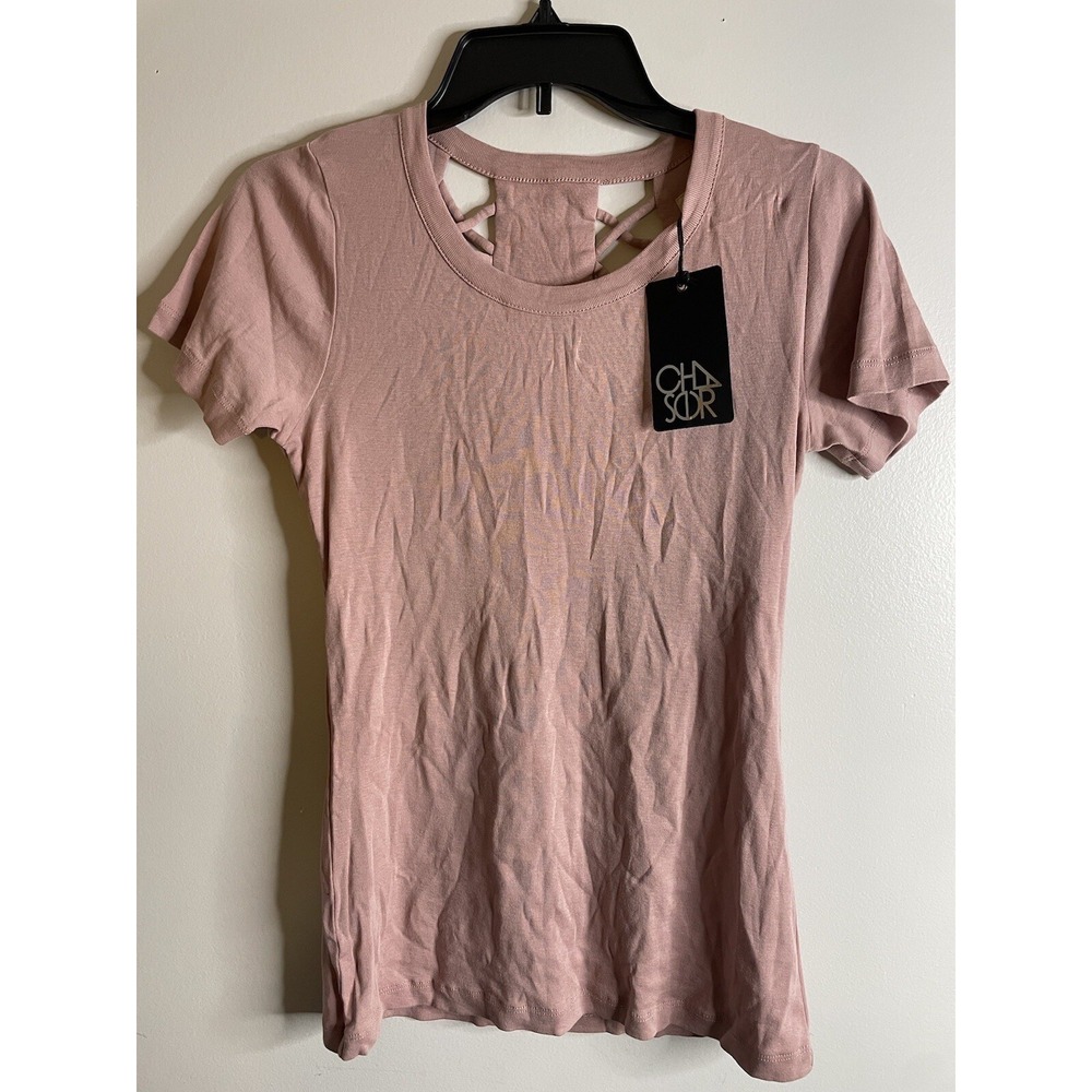 NWT Chaser Pink T Shirt  with Lace-up Back Size Medium